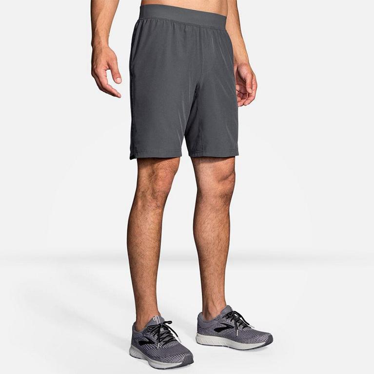 Brooks Equip 9 Running Shorts - Men's - Grey (72540-NDSI)